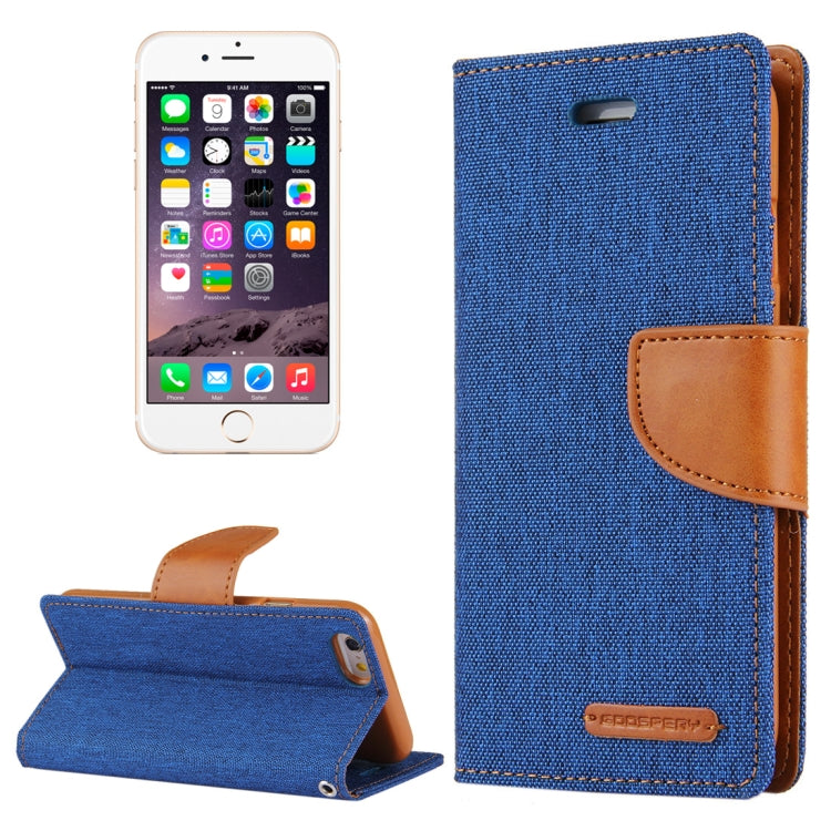 GOOSPERY CANVAS DIARY for iPhone 6 & 6s Canvas Texture Horizontal Flip Leather Case with Card Slots & Wallet & Holder