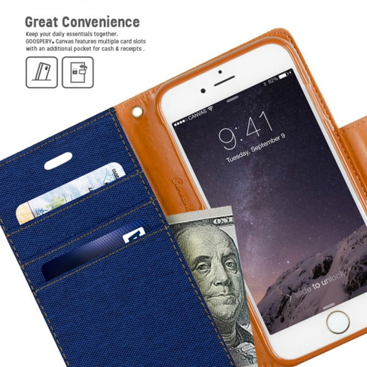 GOOSPERY CANVAS DIARY for iPhone 6 & 6s Canvas Texture Horizontal Flip Leather Case with Card Slots & Wallet & Holder
