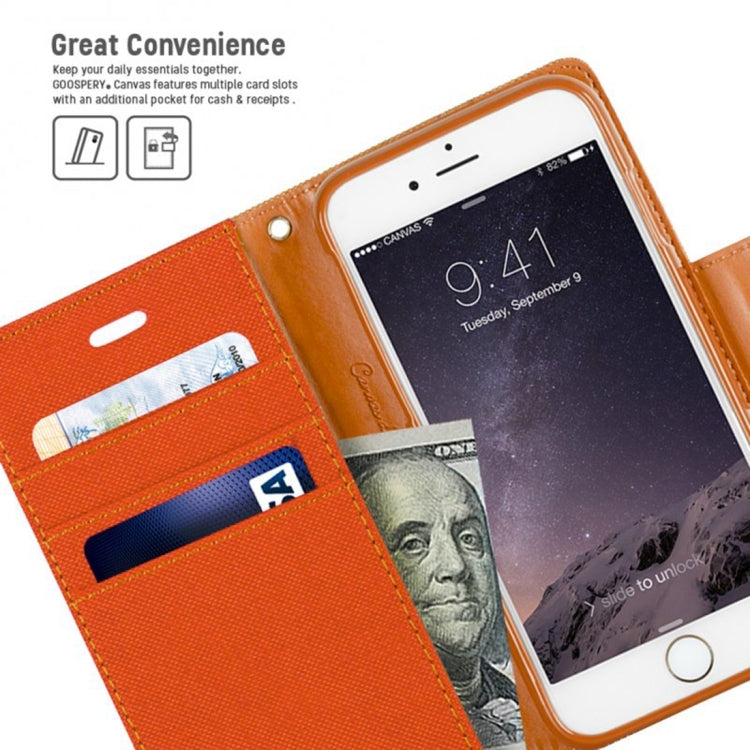 GOOSPERY CANVAS DIARY for iPhone 6 & 6s Canvas Texture Horizontal Flip Leather Case with Card Slots & Wallet & Holder