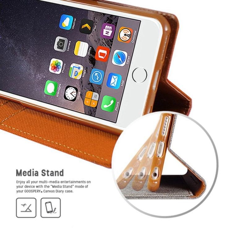 GOOSPERY CANVAS DIARY for iPhone 6 & 6s Canvas Texture Horizontal Flip Leather Case with Card Slots & Wallet & Holder