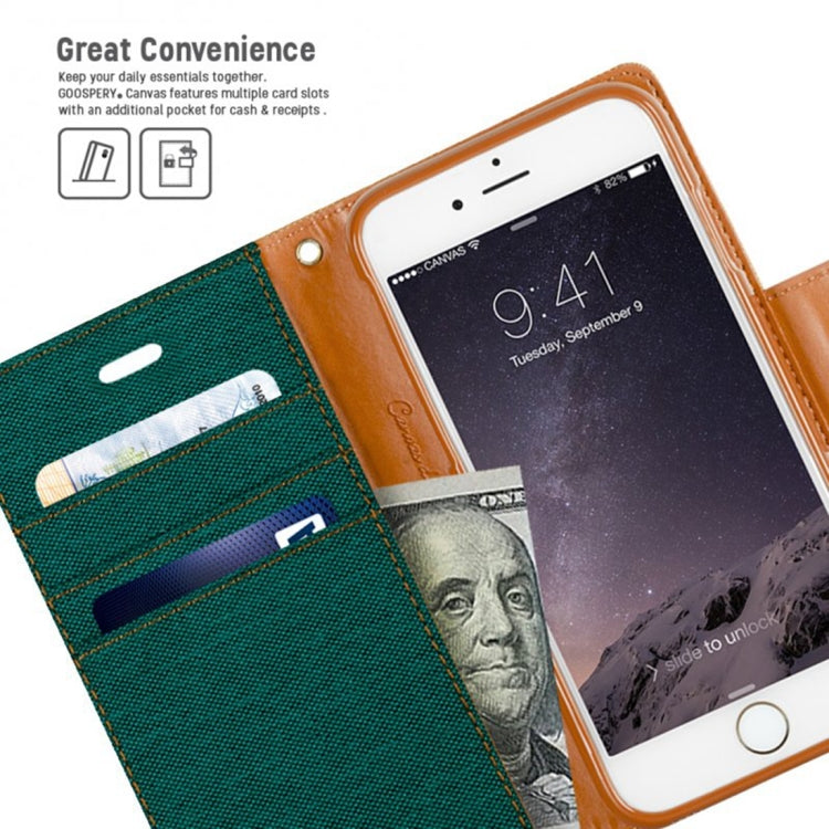 GOOSPERY CANVAS DIARY for iPhone 6 & 6s Canvas Texture Horizontal Flip Leather Case with Card Slots & Wallet & Holder