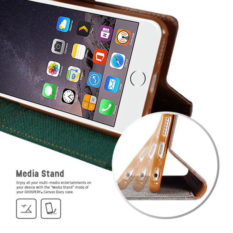 GOOSPERY CANVAS DIARY for iPhone 6 & 6s Canvas Texture Horizontal Flip Leather Case with Card Slots & Wallet & Holder