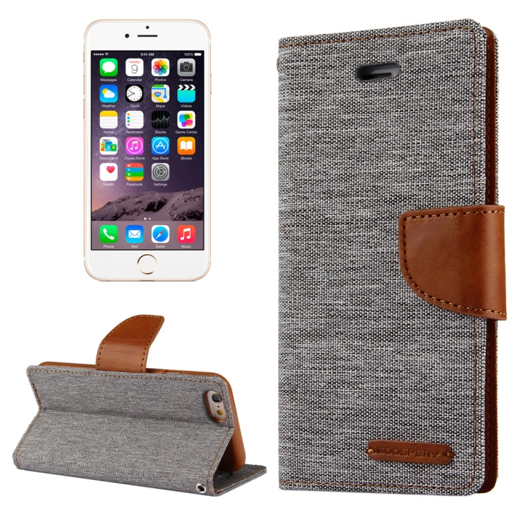 GOOSPERY CANVAS DIARY for iPhone 6 & 6s Canvas Texture Horizontal Flip Leather Case with Card Slots & Wallet & Holder