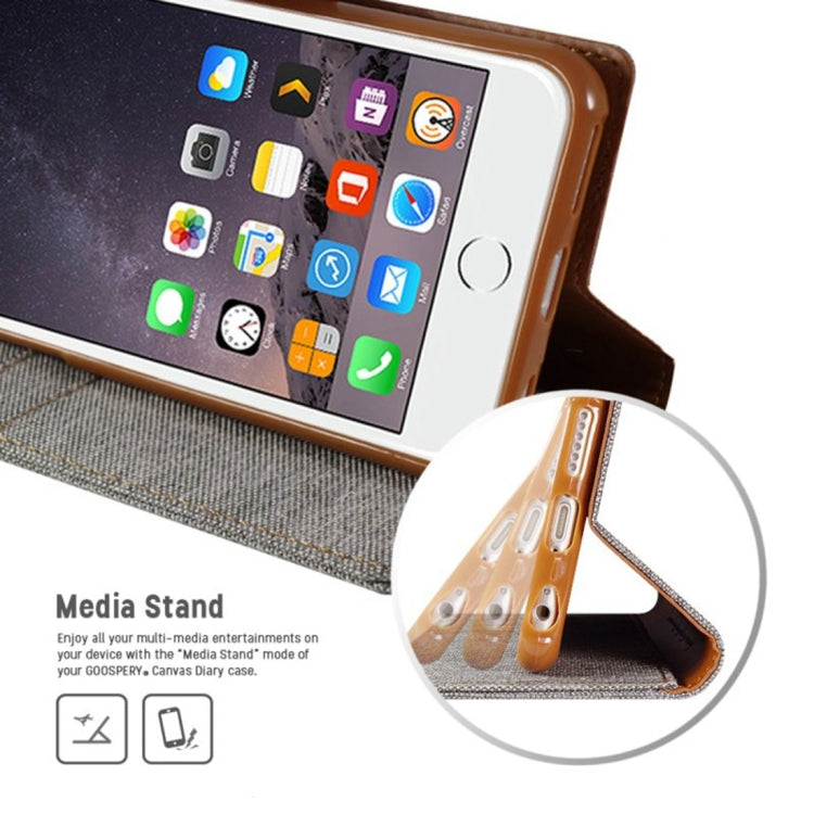 GOOSPERY CANVAS DIARY for iPhone 6 & 6s Canvas Texture Horizontal Flip Leather Case with Card Slots & Wallet & Holder