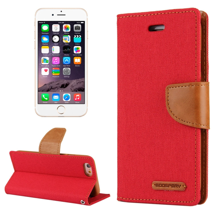 GOOSPERY CANVAS DIARY for iPhone 6 & 6s Canvas Texture Horizontal Flip Leather Case with Card Slots & Wallet & Holder