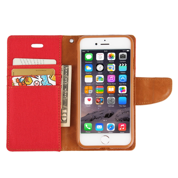 GOOSPERY CANVAS DIARY for iPhone 6 & 6s Canvas Texture Horizontal Flip Leather Case with Card Slots & Wallet & Holder