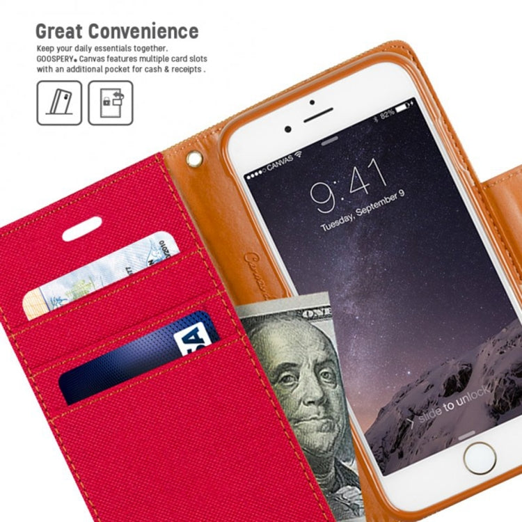 GOOSPERY CANVAS DIARY for iPhone 6 & 6s Canvas Texture Horizontal Flip Leather Case with Card Slots & Wallet & Holder