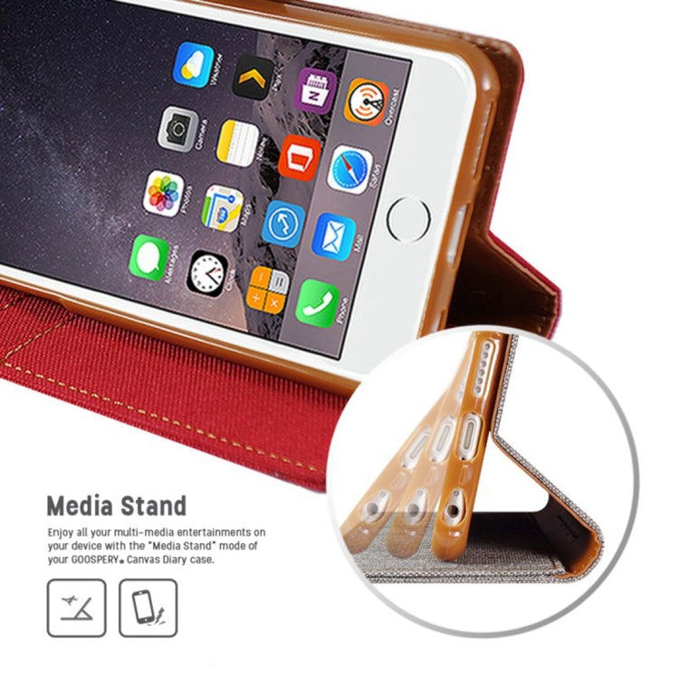 GOOSPERY CANVAS DIARY for iPhone 6 & 6s Canvas Texture Horizontal Flip Leather Case with Card Slots & Wallet & Holder