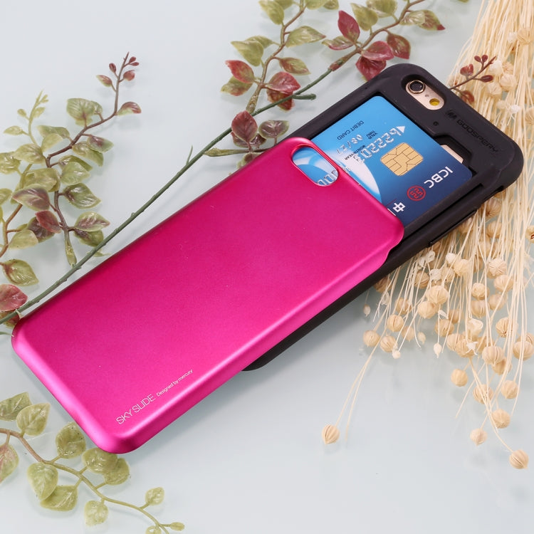 GOOSPERY for iPhone 6 & 6s TPU + PC Sky Slide Bumper Protective Back Case with Card Slots
