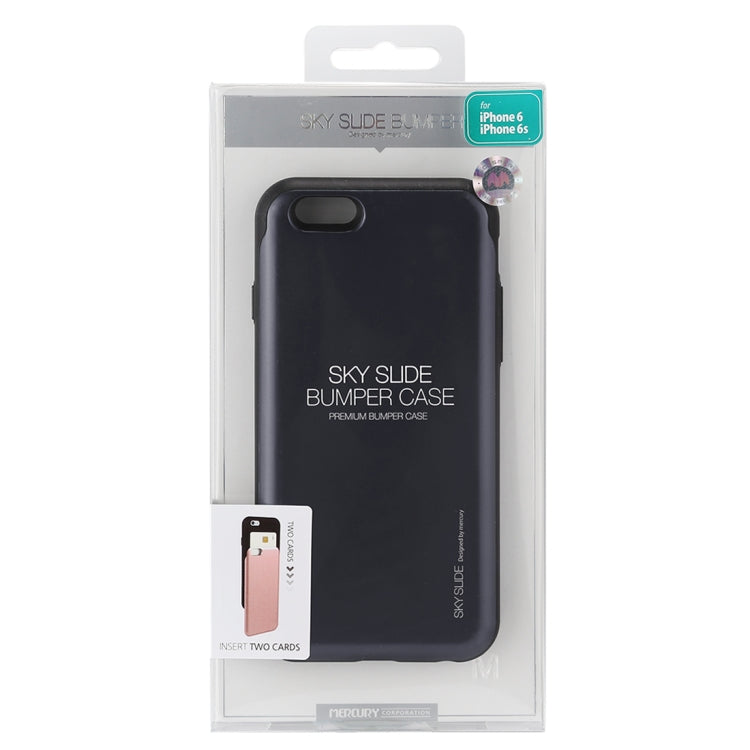 GOOSPERY for iPhone 6 & 6s TPU + PC Sky Slide Bumper Protective Back Case with Card Slots