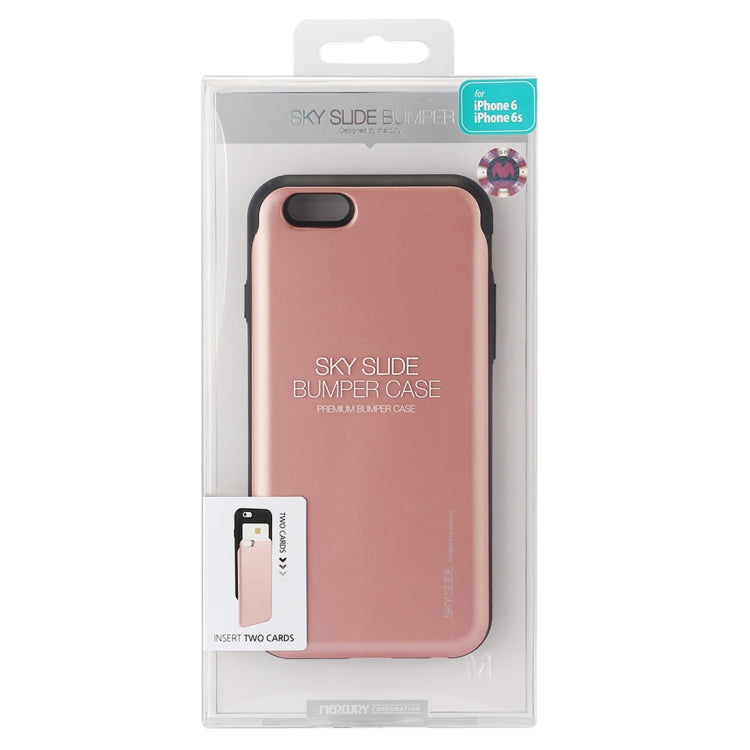 GOOSPERY for iPhone 6 & 6s TPU + PC Sky Slide Bumper Protective Back Case with Card Slots