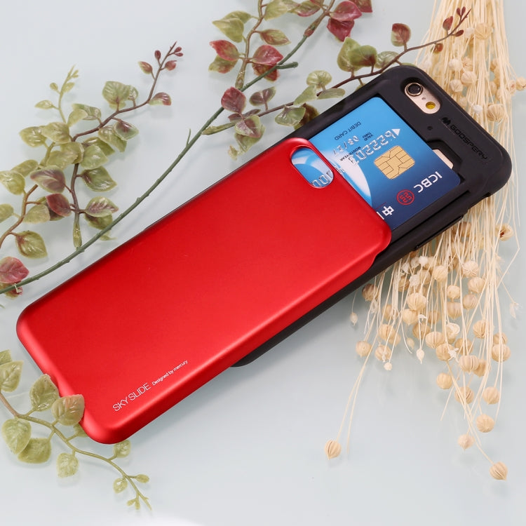 GOOSPERY for iPhone 6 & 6s TPU + PC Sky Slide Bumper Protective Back Case with Card Slots