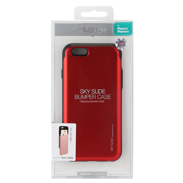 GOOSPERY for iPhone 6 & 6s TPU + PC Sky Slide Bumper Protective Back Case with Card Slots