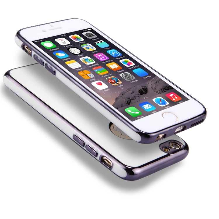 For iPhone 6 & 6s 360 Degree Shockproof Detachable Electroplating TPU + PC Combination Protective Case with White PC Cover