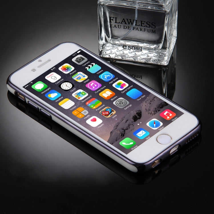 For iPhone 6 & 6s 360 Degree Shockproof Detachable Electroplating TPU + PC Combination Protective Case with White PC Cover