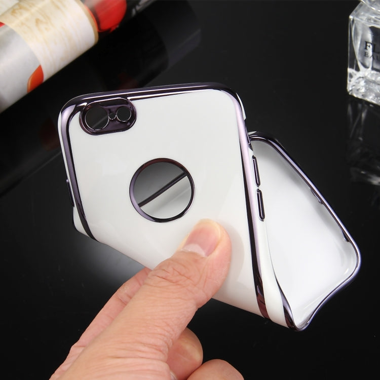 For iPhone 6 & 6s 360 Degree Shockproof Detachable Electroplating TPU + PC Combination Protective Case with White PC Cover