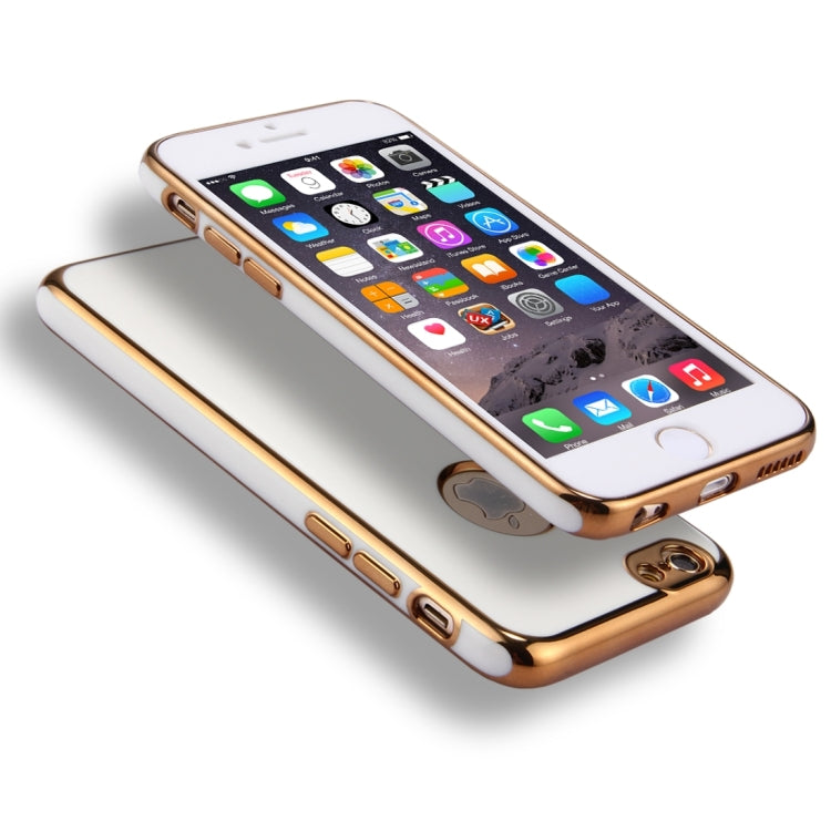 For iPhone 6 & 6s 360 Degree Shockproof Detachable Electroplating TPU + PC Combination Protective Case with White PC Cover