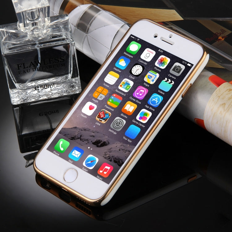 For iPhone 6 & 6s 360 Degree Shockproof Detachable Electroplating TPU + PC Combination Protective Case with White PC Cover