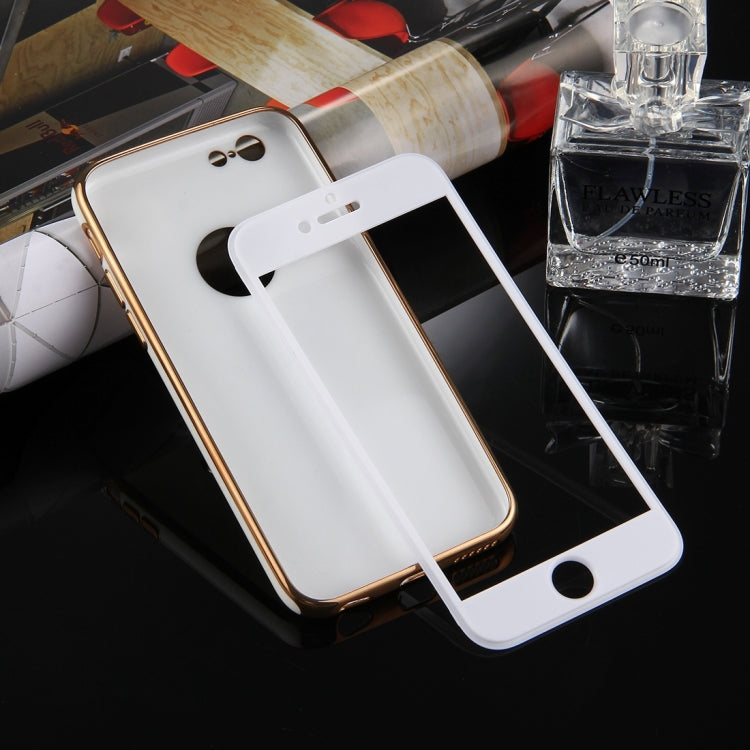 For iPhone 6 & 6s 360 Degree Shockproof Detachable Electroplating TPU + PC Combination Protective Case with White PC Cover