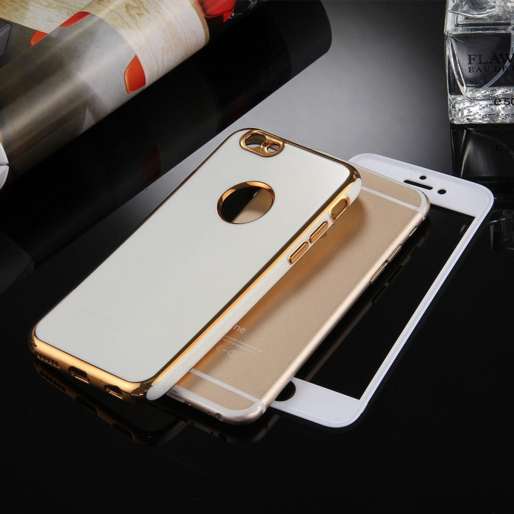 For iPhone 6 & 6s 360 Degree Shockproof Detachable Electroplating TPU + PC Combination Protective Case with White PC Cover