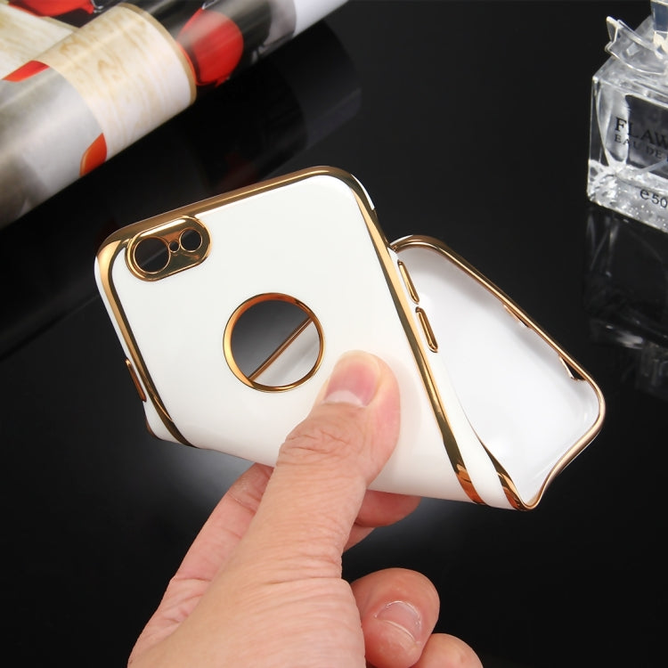 For iPhone 6 & 6s 360 Degree Shockproof Detachable Electroplating TPU + PC Combination Protective Case with White PC Cover