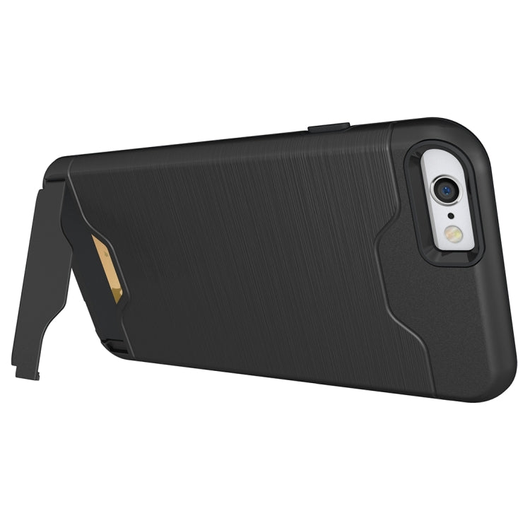 For iPhone 6 & 6s Brushed Texture Separable TPU + PC Combination Back Case with Card Slot & Holder