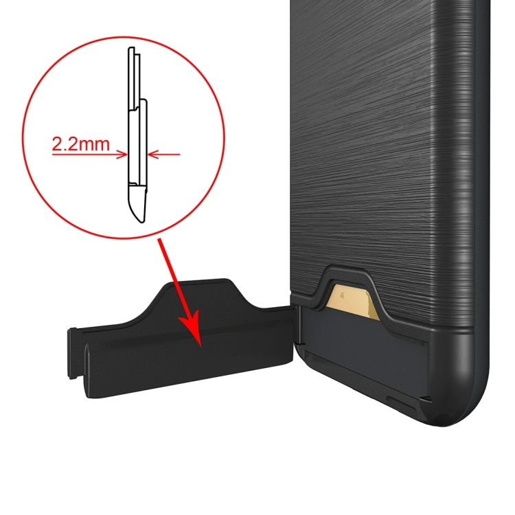 For iPhone 6 & 6s Brushed Texture Separable TPU + PC Combination Back Case with Card Slot & Holder