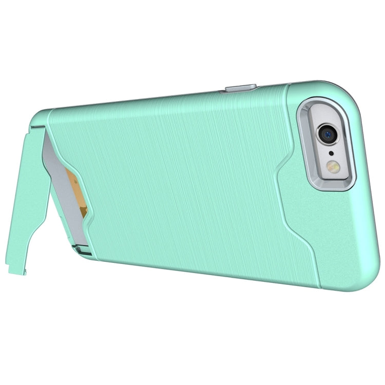 For iPhone 6 & 6s Brushed Texture Separable TPU + PC Combination Back Case with Card Slot & Holder