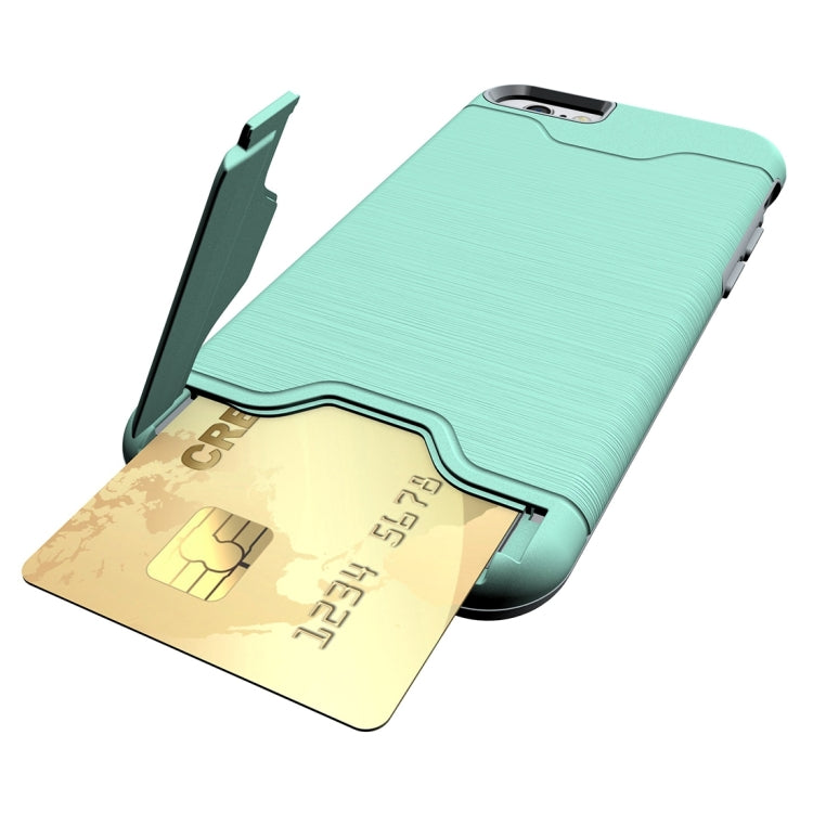 For iPhone 6 & 6s Brushed Texture Separable TPU + PC Combination Back Case with Card Slot & Holder