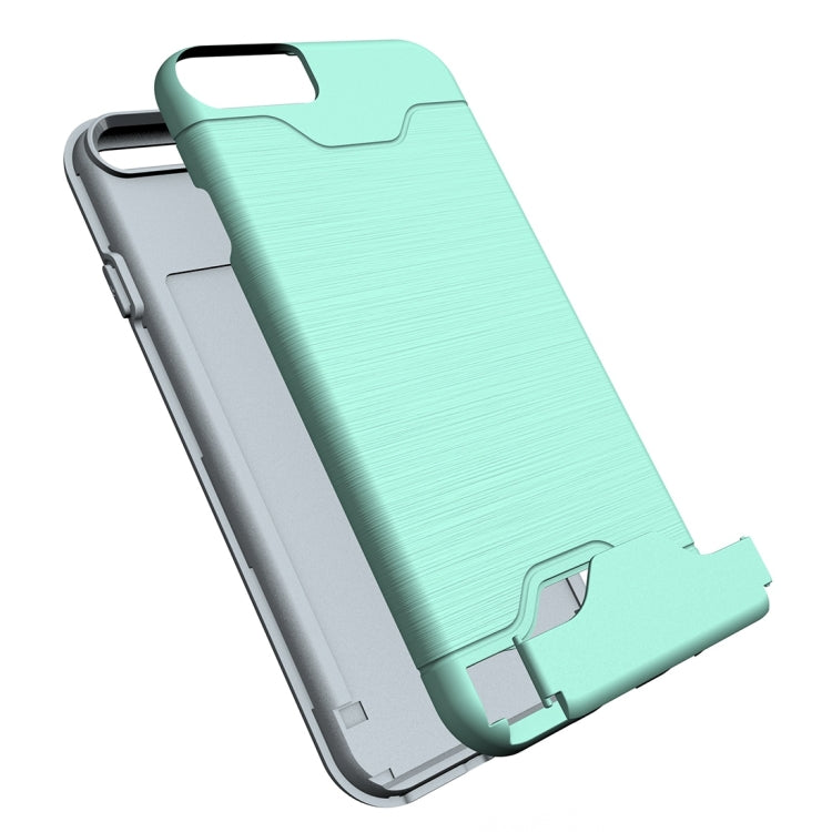 For iPhone 6 & 6s Brushed Texture Separable TPU + PC Combination Back Case with Card Slot & Holder