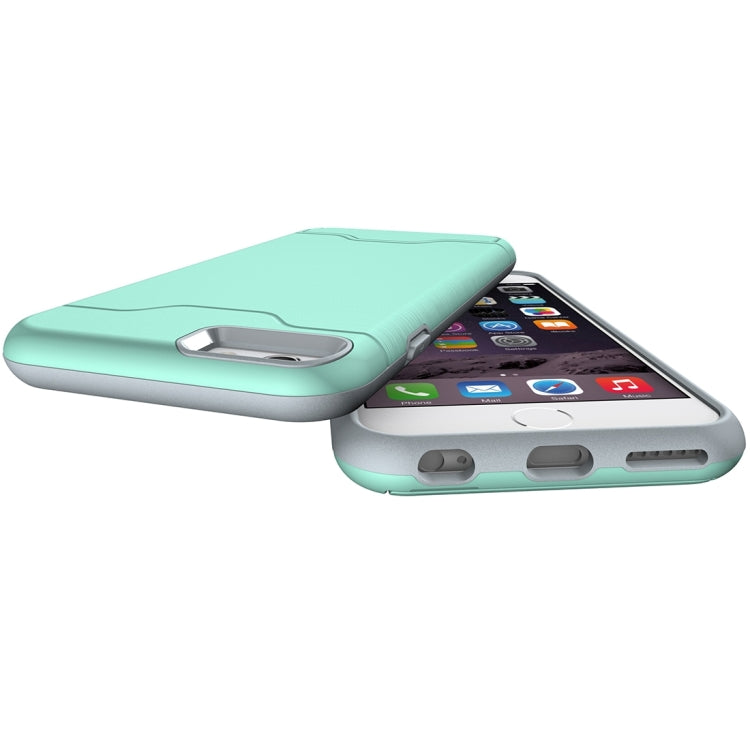 For iPhone 6 & 6s Brushed Texture Separable TPU + PC Combination Back Case with Card Slot & Holder