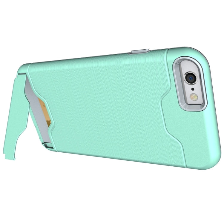 For iPhone 6 & 6s Brushed Texture Separable TPU + PC Combination Back Case with Card Slot & Holder