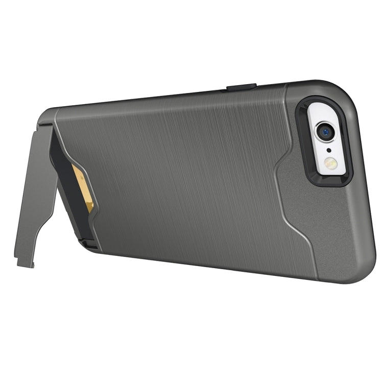 For iPhone 6 & 6s Brushed Texture Separable TPU + PC Combination Back Case with Card Slot & Holder