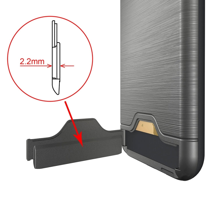 For iPhone 6 & 6s Brushed Texture Separable TPU + PC Combination Back Case with Card Slot & Holder