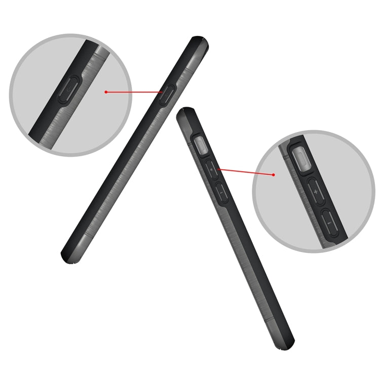 For iPhone 6 & 6s Brushed Texture Separable TPU + PC Combination Back Case with Card Slot & Holder