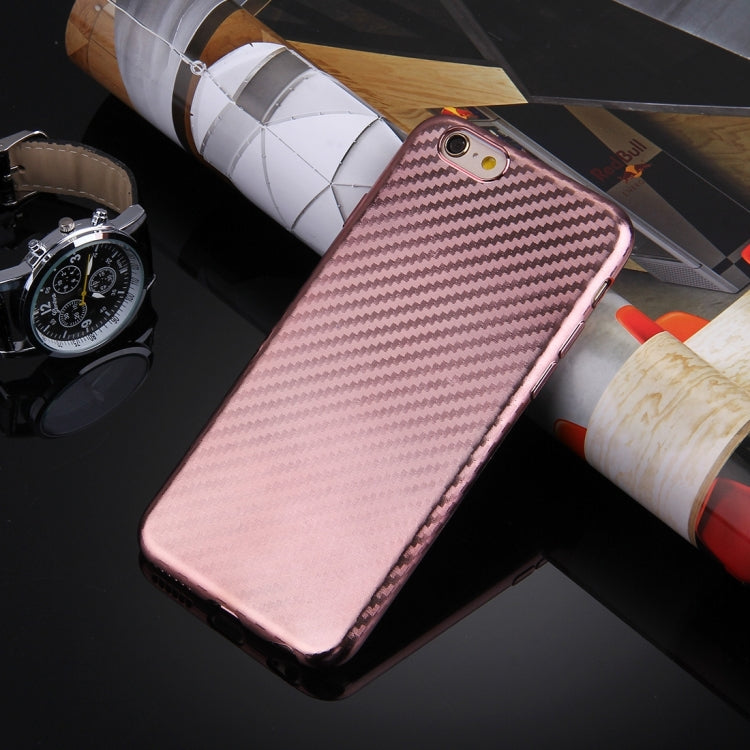 For iPhone 6 & 6s Artistic Carbon Fibre Texture Soft TPU Protective Case Back Cover