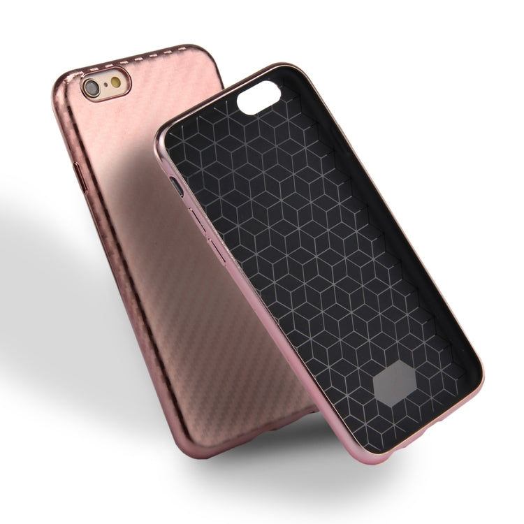 For iPhone 6 & 6s Artistic Carbon Fibre Texture Soft TPU Protective Case Back Cover