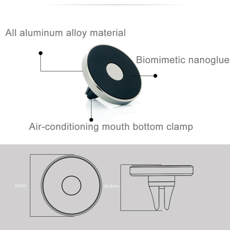 ASZUNE 360 Degree Rotatable Universal SC Nanometer Micro-suction Car Air Vent Phone Holder Stand, For 3.5 - 5.5 inch Mobile Phones(Black)