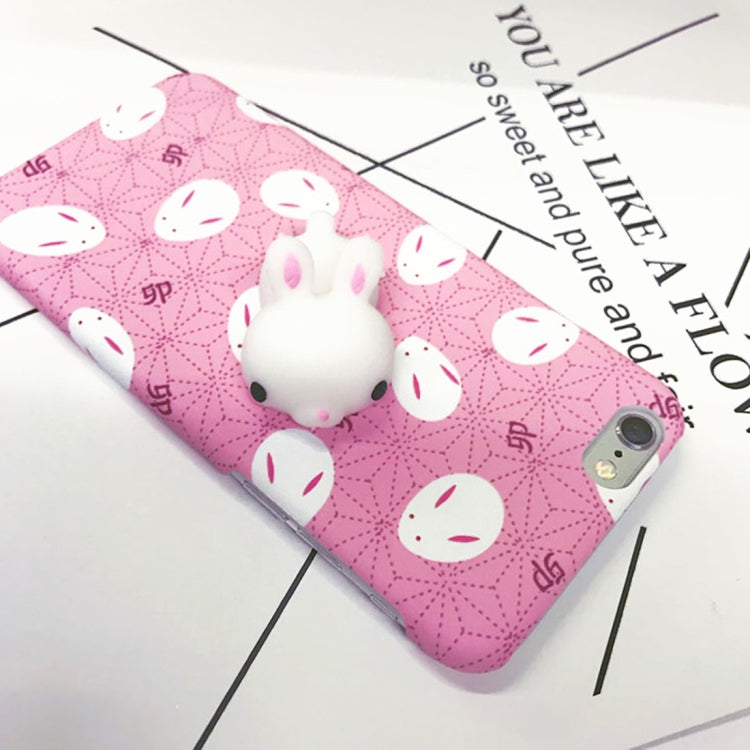 For iPhone 6 & 6s 3D Lovely Rabbit Cartoon Pattern Squeeze Relief IMD Workmanship Squishy Ultra-thin Frosted Protective Back Cover Case
