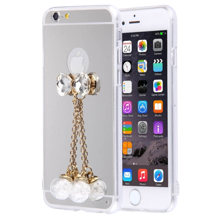 For iPhone 6 & 6s Bowknot Chain Pendant Electroplating Mirror TPU Protective Case