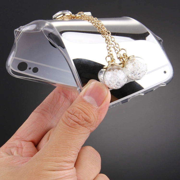 For iPhone 6 & 6s Bowknot Chain Pendant Electroplating Mirror TPU Protective Case