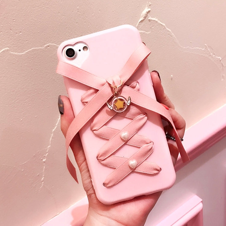 For iPhone 6 & 6s Bowknot Full Coverage Shockproof Protective Back Cover Case (Pink)