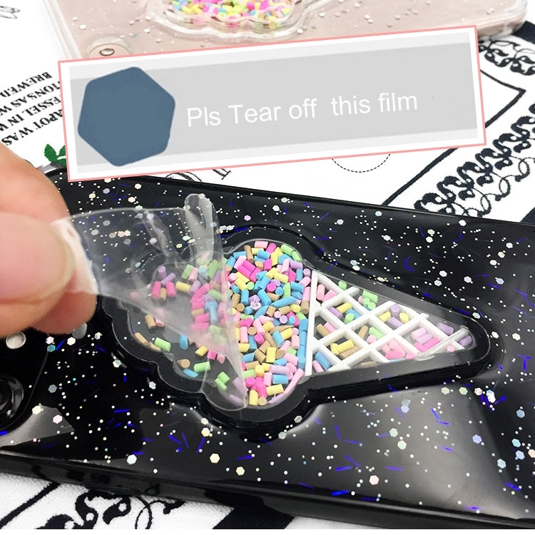 For iPhone 6 & 6s Ice Cream Pattern Glitter Powder Protective Back Cover Case