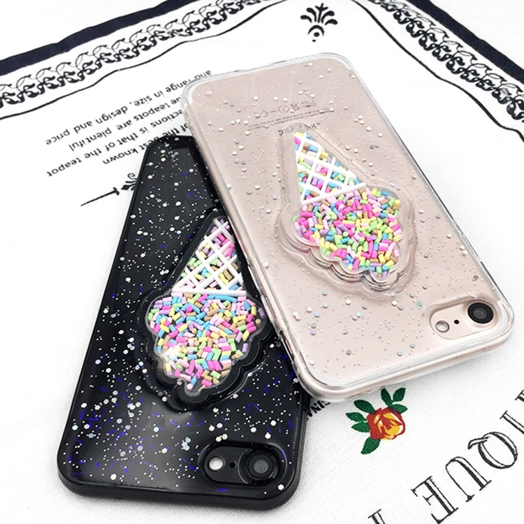 For iPhone 6 & 6s Ice Cream Pattern Glitter Powder Protective Back Cover Case