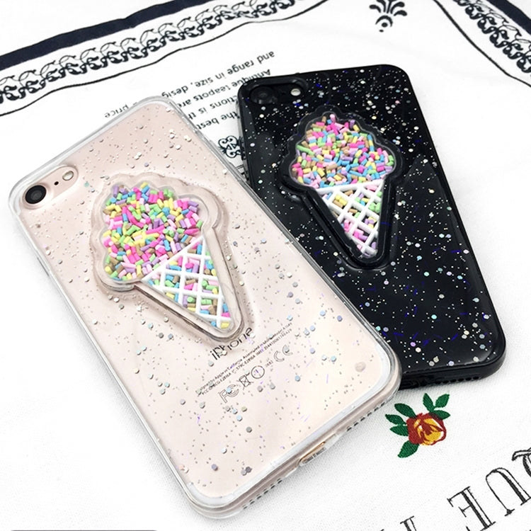 For iPhone 6 & 6s Ice Cream Pattern Glitter Powder Protective Back Cover Case