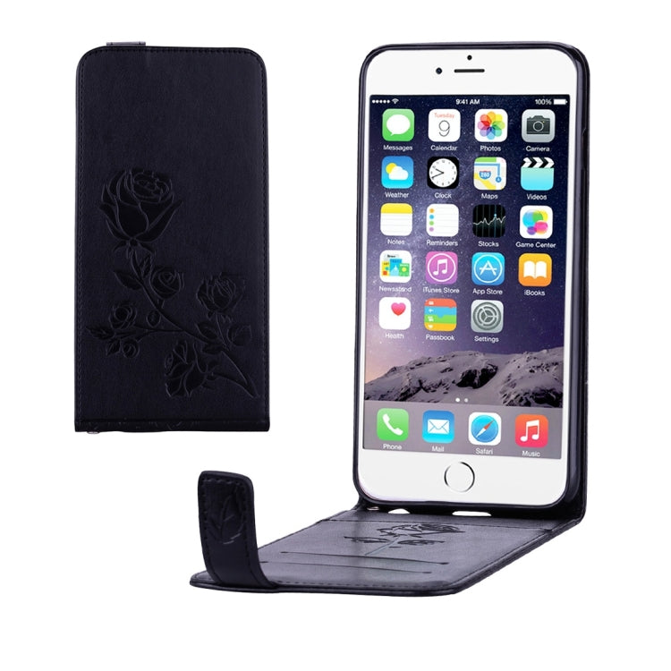 For iPhone 6 & 6s Roses Pressed Flowers Pattern Vertical Flip Leather Case with Card Slot & Lanyard