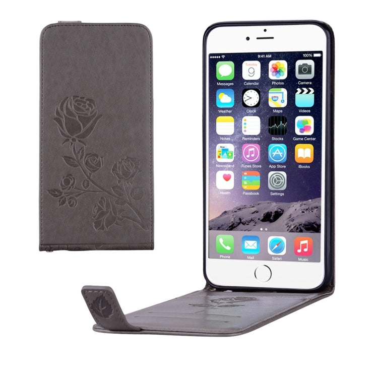 For iPhone 6 & 6s Roses Pressed Flowers Pattern Vertical Flip Leather Case with Card Slot & Lanyard