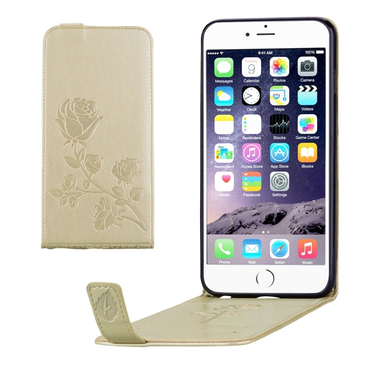 For iPhone 6 & 6s Roses Pressed Flowers Pattern Vertical Flip Leather Case with Card Slot & Lanyard