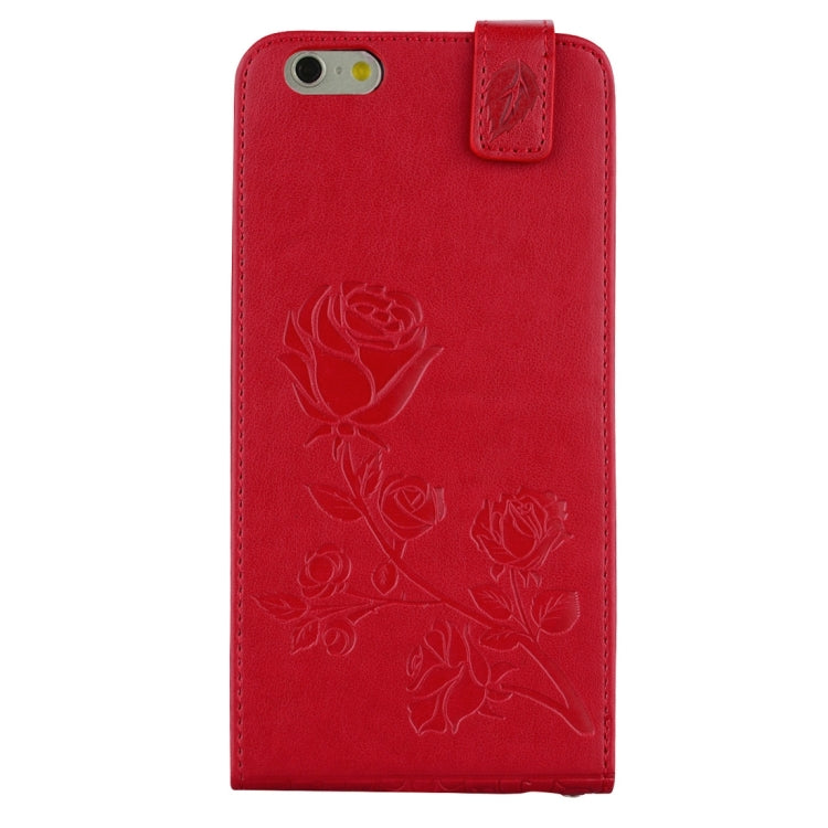 For iPhone 6 & 6s Roses Pressed Flowers Pattern Vertical Flip Leather Case with Card Slot & Lanyard