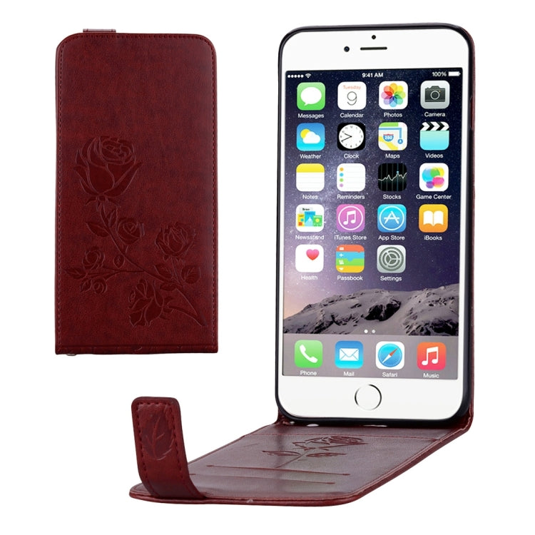For iPhone 6 & 6s Roses Pressed Flowers Pattern Vertical Flip Leather Case with Card Slot & Lanyard